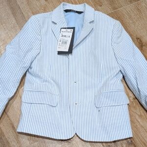 NWT Nordstrom Boy's Light Blue and White Pin Striped Blazer New with Tags